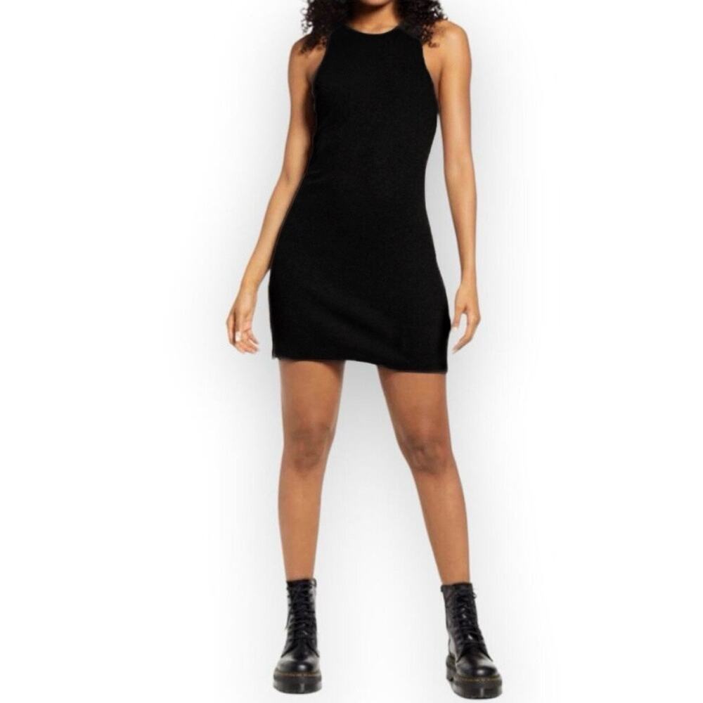 Nordstrom BP. Sleeveless Rib Knit Tank Black Mini Dress Womens Size Medium